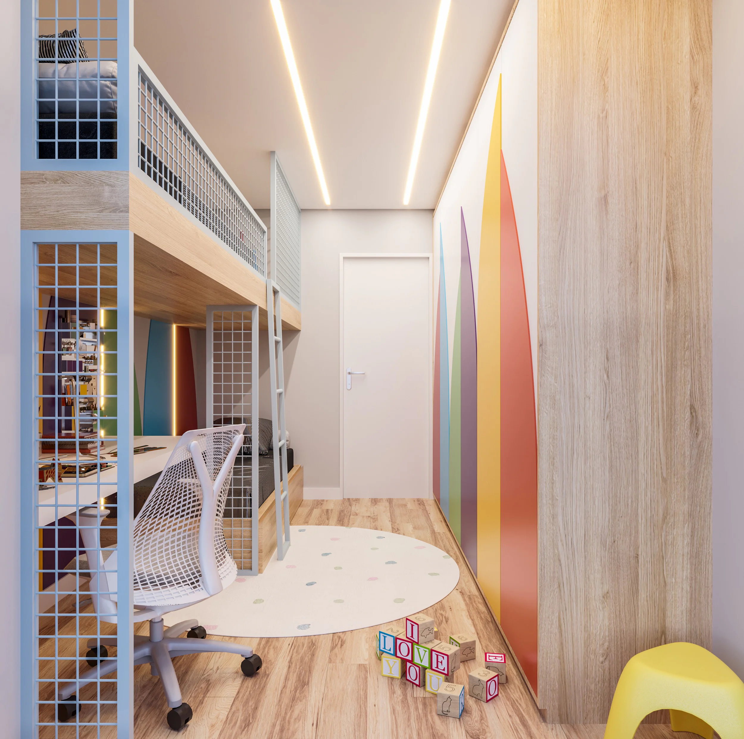 Visualização 3D de área privativa e interior