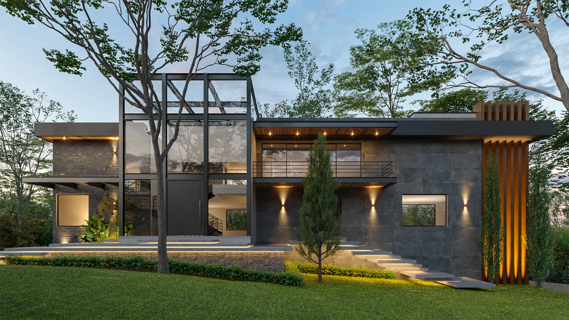 Fachada casa residencial.